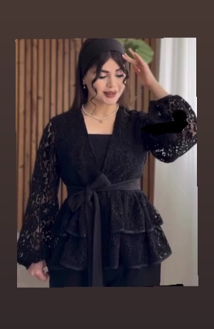 شومیزمجلسی عروسکی جنس دانتل مخملی