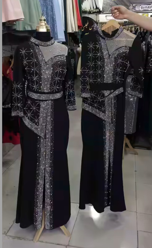 ماکسی مجلسی بینظیر جنس کرپ دالقیچ ترک فول سنگ