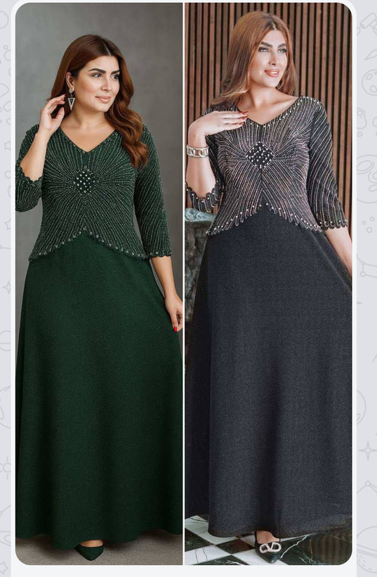 ماکسی مجلسی سایزبزرگ بینظیر جنس لمه شاین وکارشده