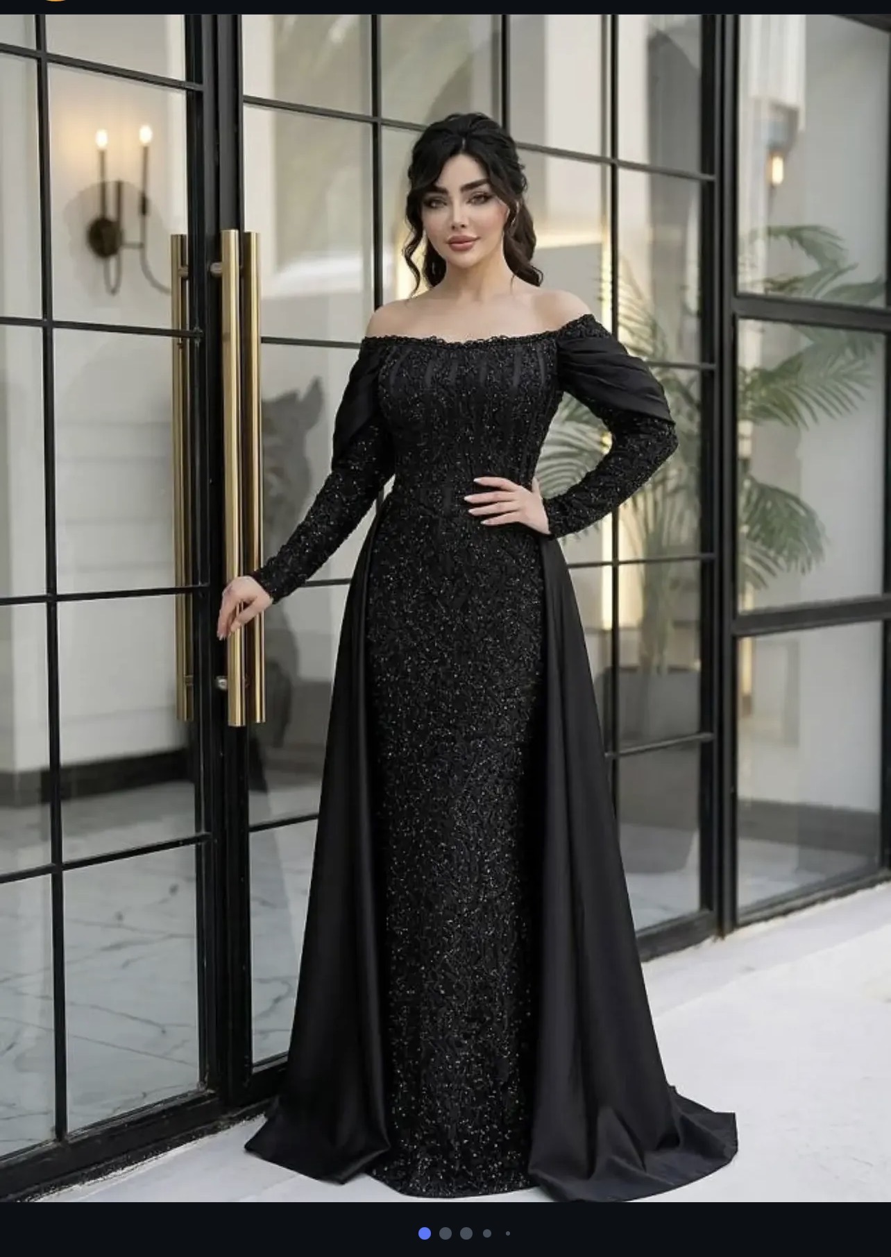 ماکسی مجلسی بینظیر مدل نگین جنس گیپور چمنی وساتن زارا